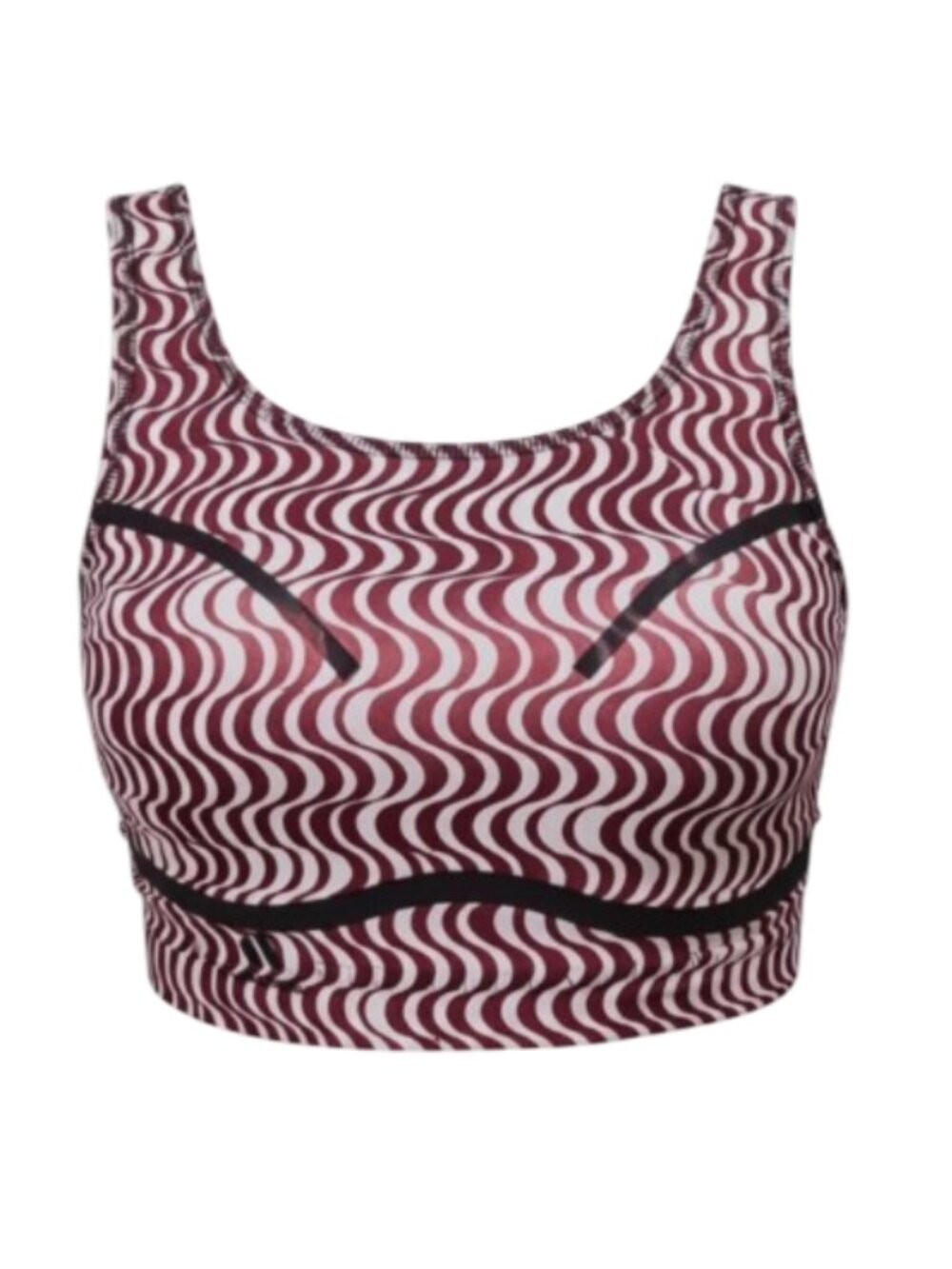Adidas Stella McCartney Wave Print Sports Bra Top Size 4X Athletic Burgundy